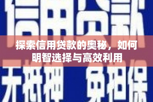 鄞州探索信用贷款的奥秘，如何明智选择与高效利用
